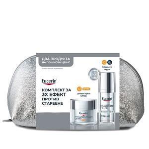 Eucerin Hyaluron-Filler Сет дневен крем 50 ml + епигенетски серум 30 ml. + несесер
