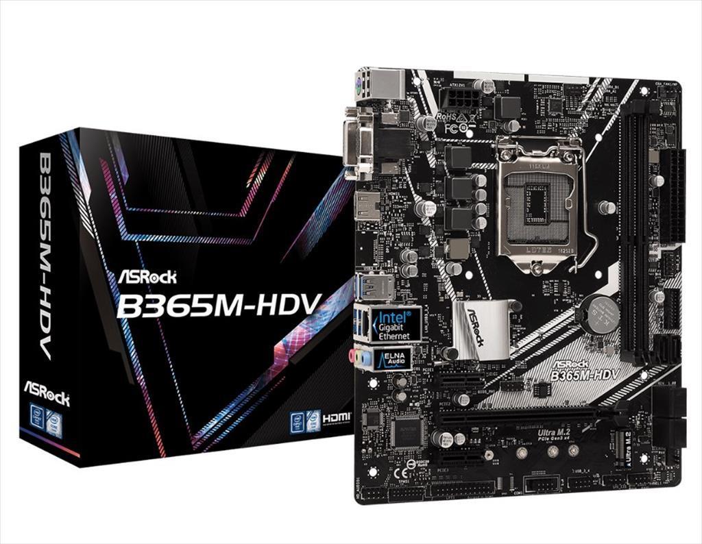 ASROCK Матична Плоча Asrock 1151 B365M-Hdv 2Xddr4 2666Mhz, Vga, Dvi-D, Hdmi, 1Xpciex16, 1Xpciex1, 1Xm.2, 6Xsataiii, 6Xusb3.1, 2Xusb 2.0, 7.1 Ch Hd Audio, 90-Mxb9R0-A0Uayz