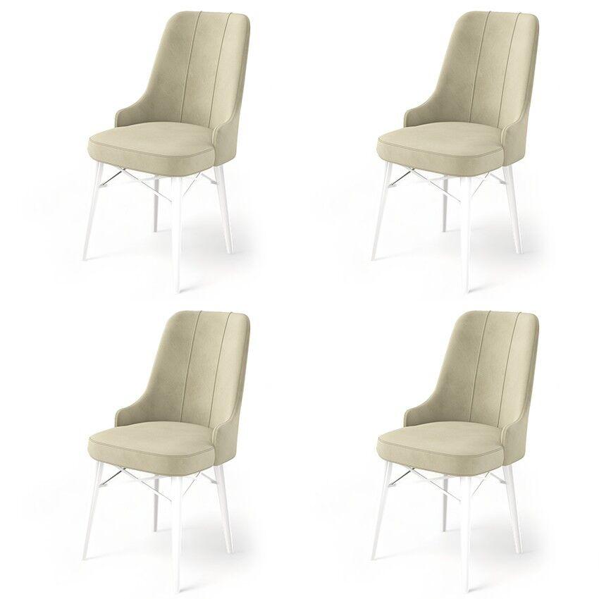 Комплет столчиња Hanah Home Pare, 46x94x46 см, 4 парчиња, кремасто-бела