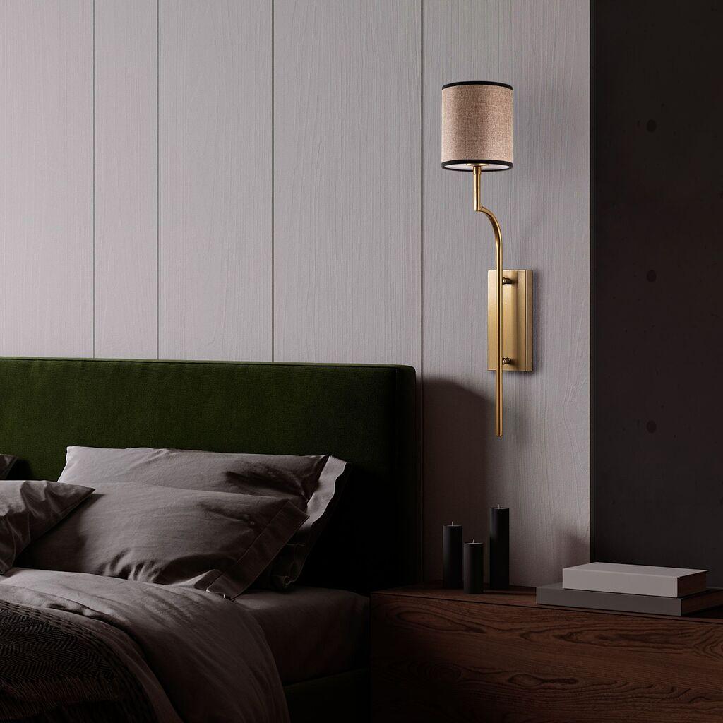 Opviq dzидна светилка Lumora-15339, 14x22x72cm, IP20, златно-кафеава боја