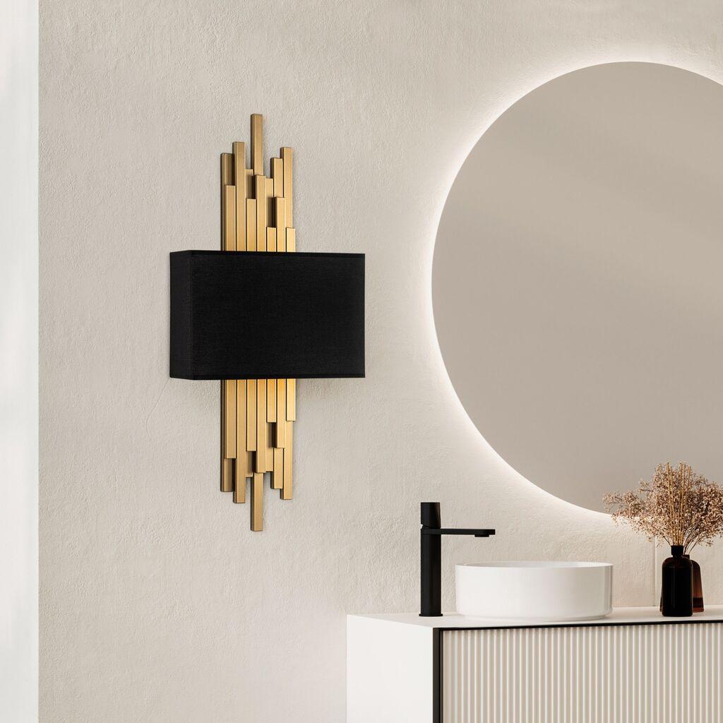 Opviq dzидна светилка Akhys-15114, 35x75x10cm, IP20, златно-црни бои