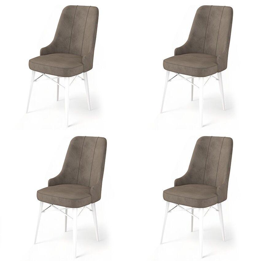 Комплет столчиња Hanah Home Pare, 46x94x46 см, 4 парчиња, црно-кафеава