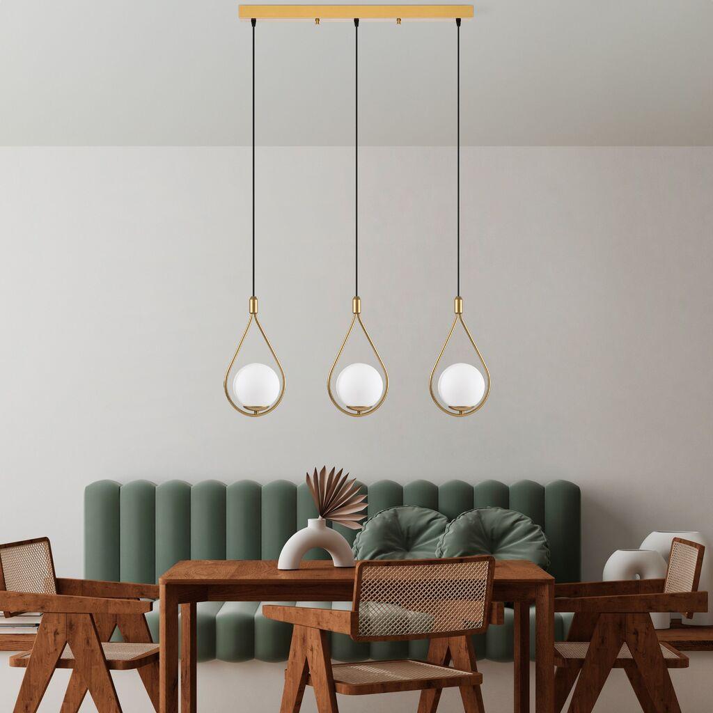 Opviq Luster Mudoni-Mr-939-1, 70x15x136cm, IP20, бело-златна боја