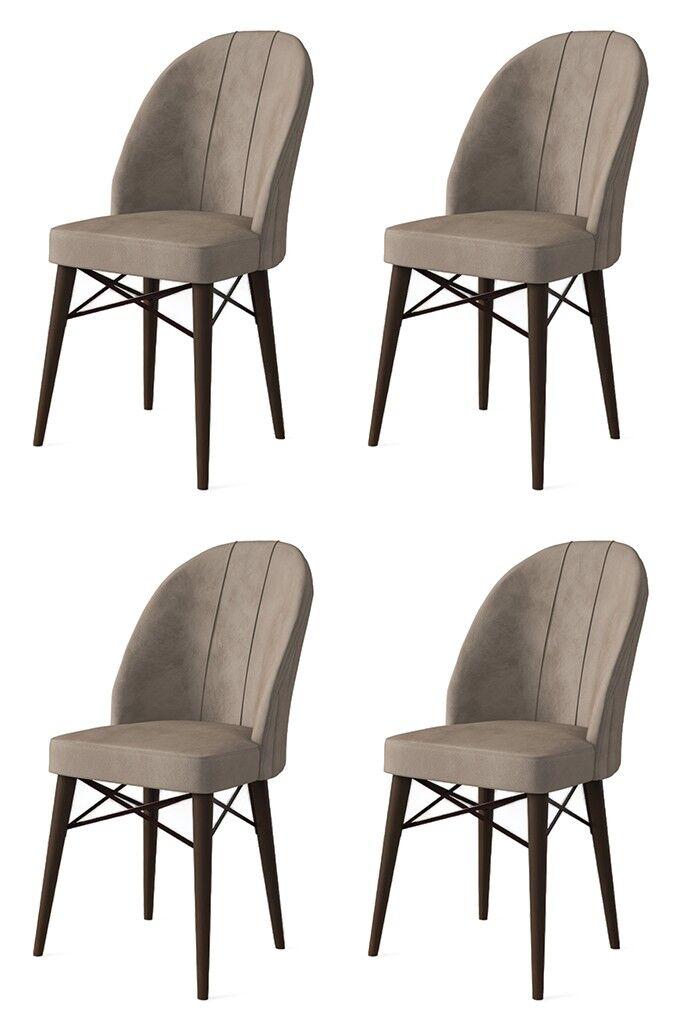 Комплет столчиња Hanah Home Ritim, 44x96x42 см, 4 парчиња, кафеаво-кафеава