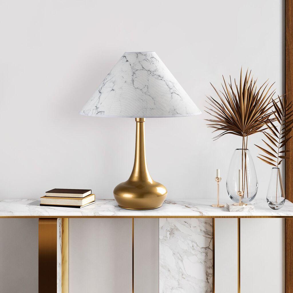 Столна ламба Opviq Luna-15259, 50x50x63 см, IP20, златно-бела боја