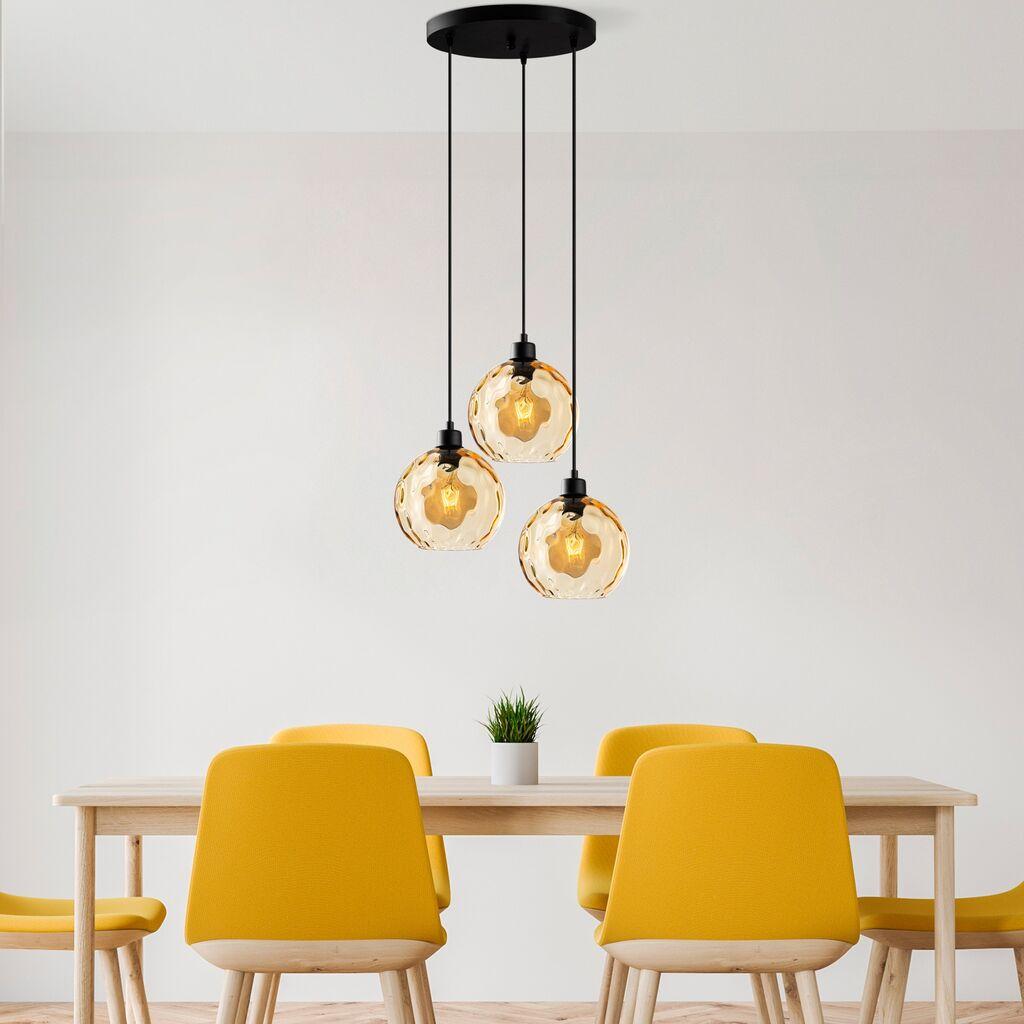 Opviq Luster Benek-20-14324, 44x44x120, IP20, црно-жолта