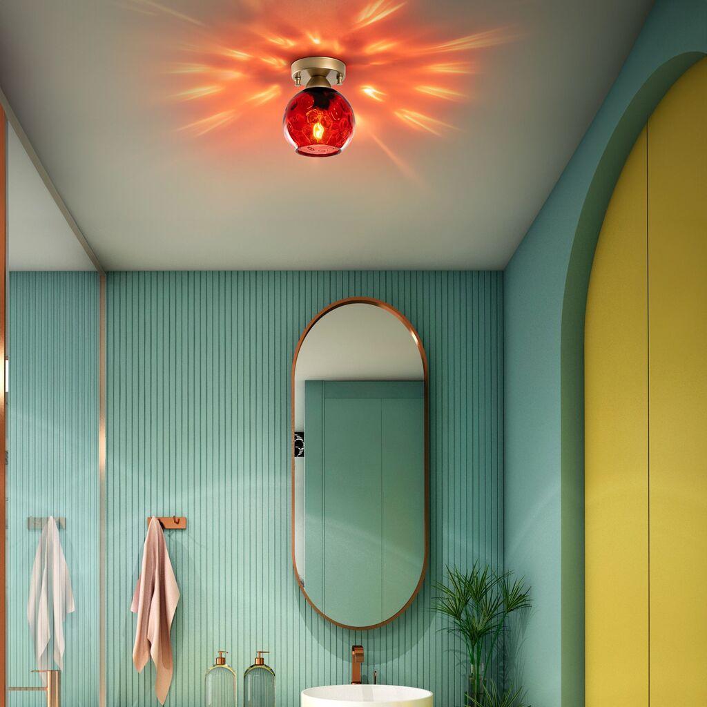 Opviq dzидна светилка Benek-15-14381, 15x15x18cm, IP20, златна боја