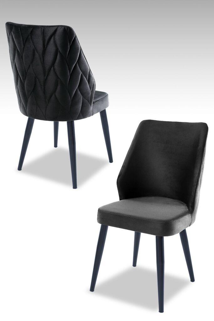 Комплет столчиња Hanah Home Poufy, 48x90x43 см, 4 парчиња, антрацит-црна