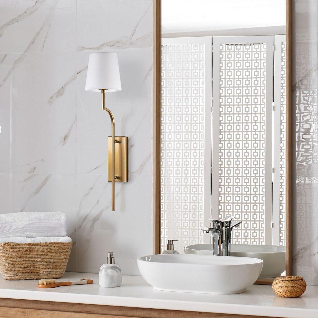 Opviq dzидна светилка Lumora-15333, 16x22x72cm, IP20, златно-бела боја