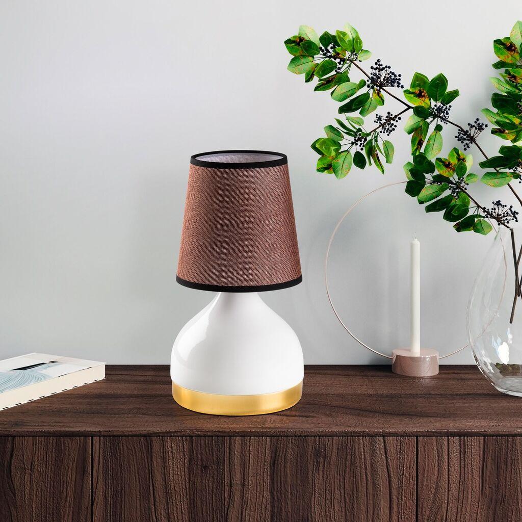 Столна ламба Opviq 8024, 17x17x33 см, IP20, кафеаво-бела