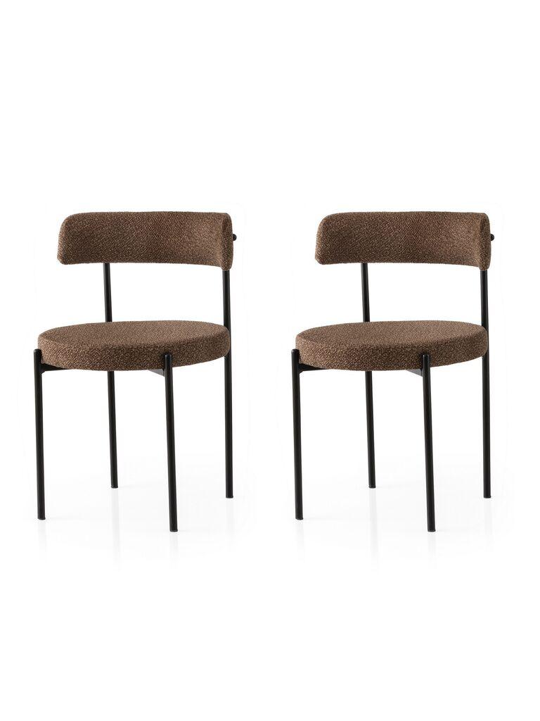 Комплет столчиња Hanah Home Gini, 48,5x75,5x50,5 см, 2 парчиња, црно-сива