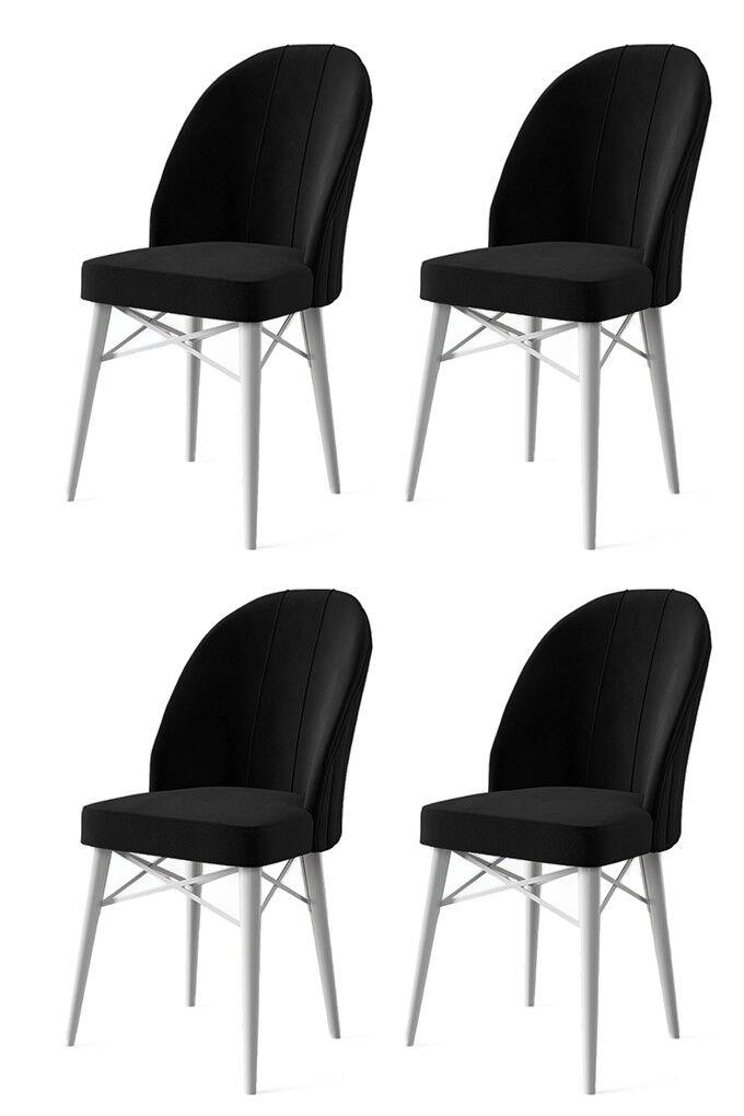 Комплет столчиња Hanah Home Ritim, 44x96x42 см, 4 парчиња, црна