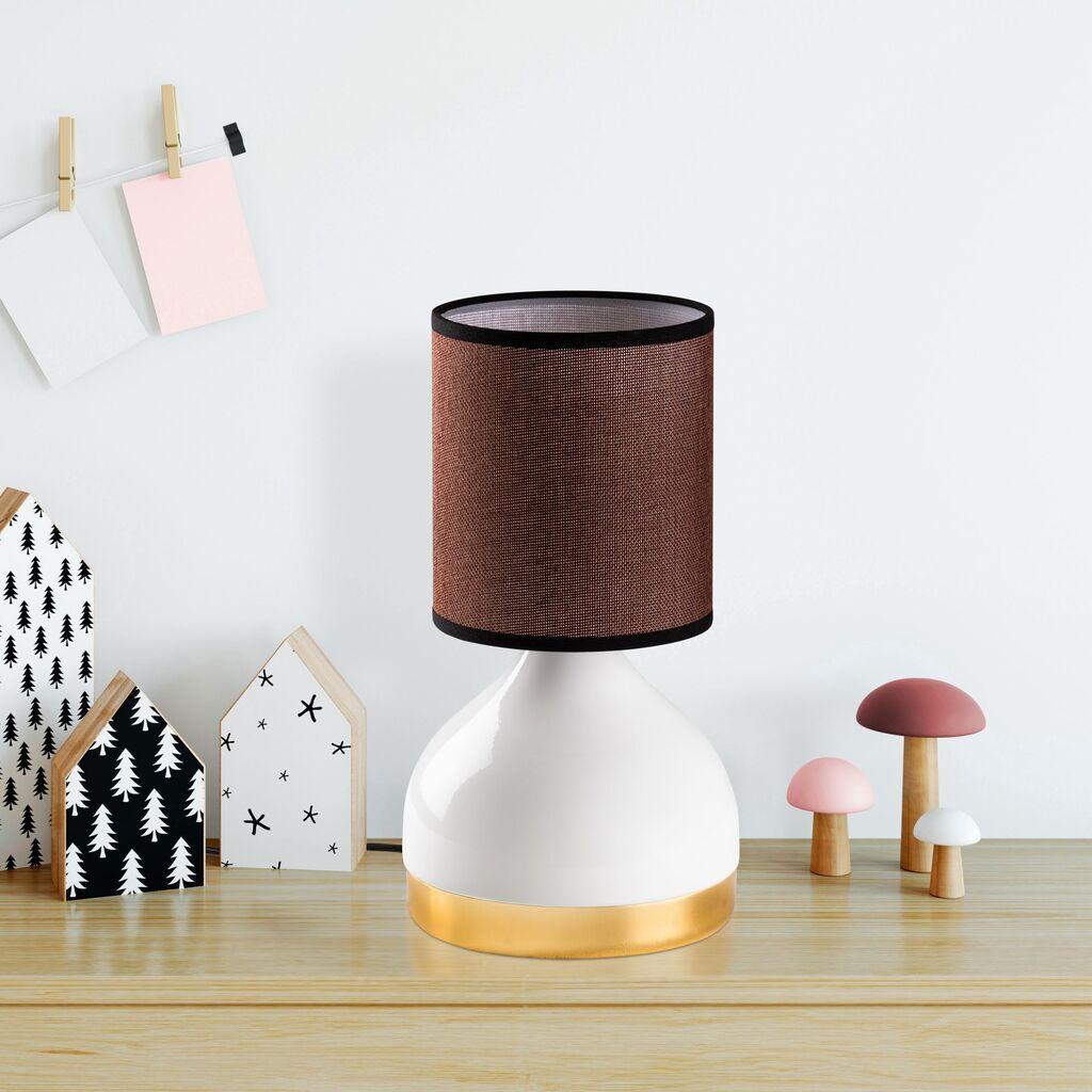 Столна ламба Opviq 8004, 17x17x33 см, IP20, кафеаво-бела