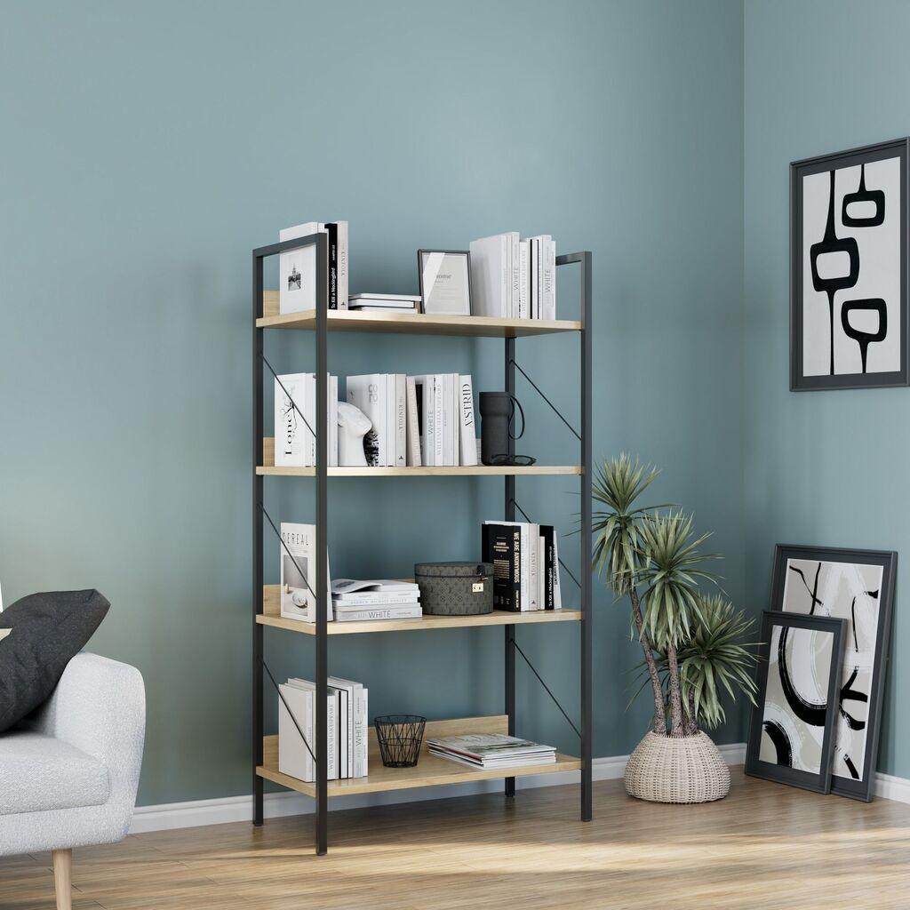 Полица за книги Hanah Home Ktp-840-Ff-1, 73x136x35 см, даб