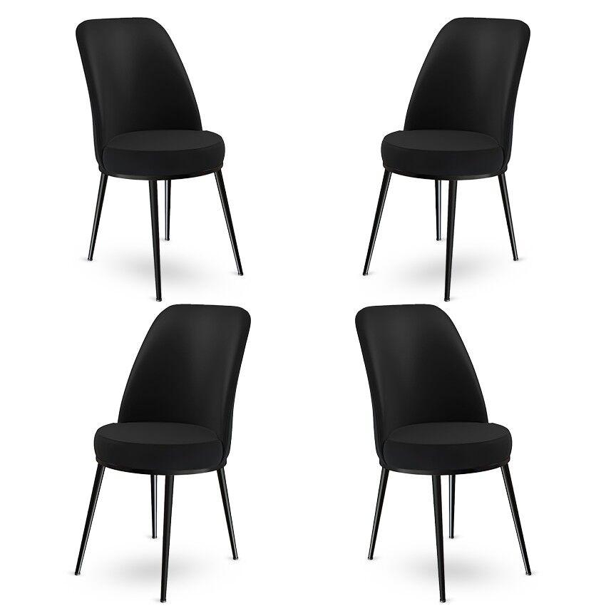 Комплет столчиња Hanah Home Dexa, 45x89x42 см, 4 парчиња, црна