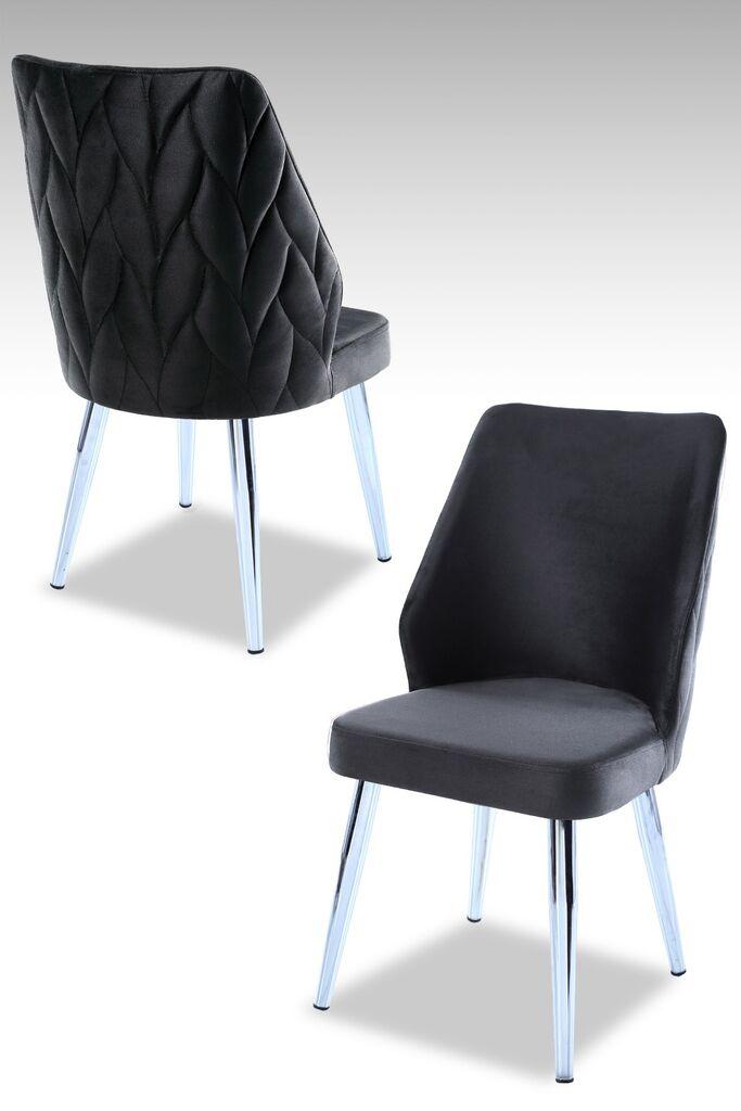 Комплет столчиња Hanah Home Poufy, 48x90x43 см, 4 парчиња, антрацит-сребрена боја