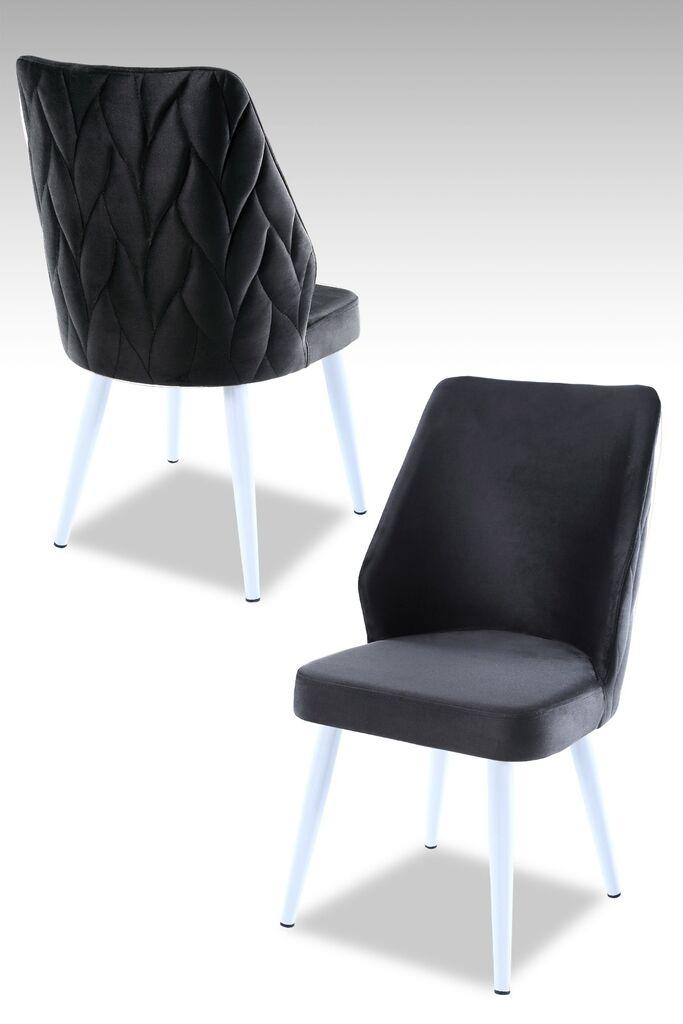 Комплет столчиња Hanah Home Poufy, 48x90x43 см, 4 парчиња, антрацит-бела