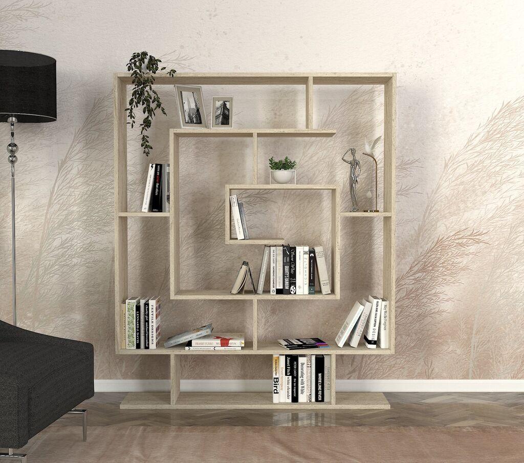 Полица за книги Hanah Home Sarmasik, 124,8x149,4x22 см, крем боја