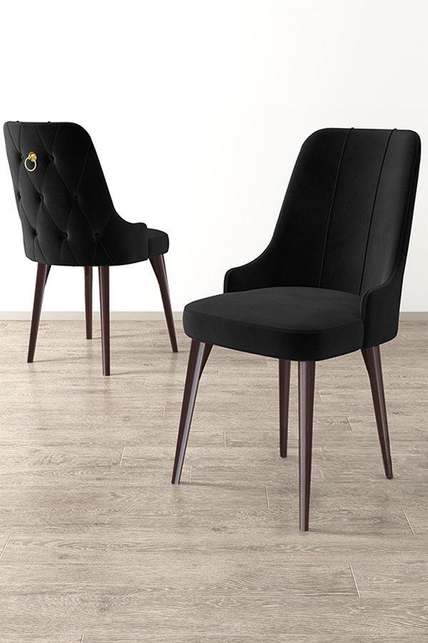 Комплет столчиња Hanah Home Newa, 46x94x46 см, 4 парчиња, кафеаво-црна