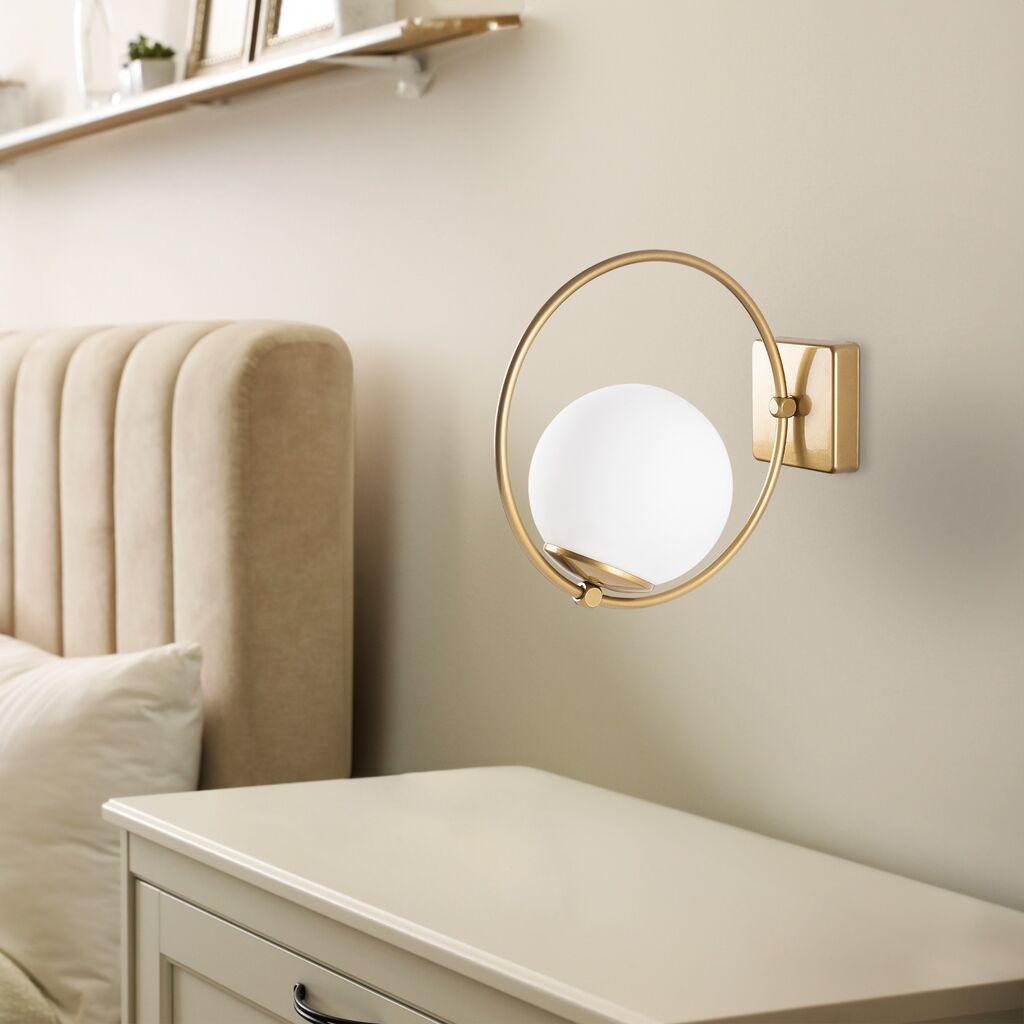 Opviq dzидна светилка Dolunay-3912, 15x31x28cm, IP20, златно-бела боја