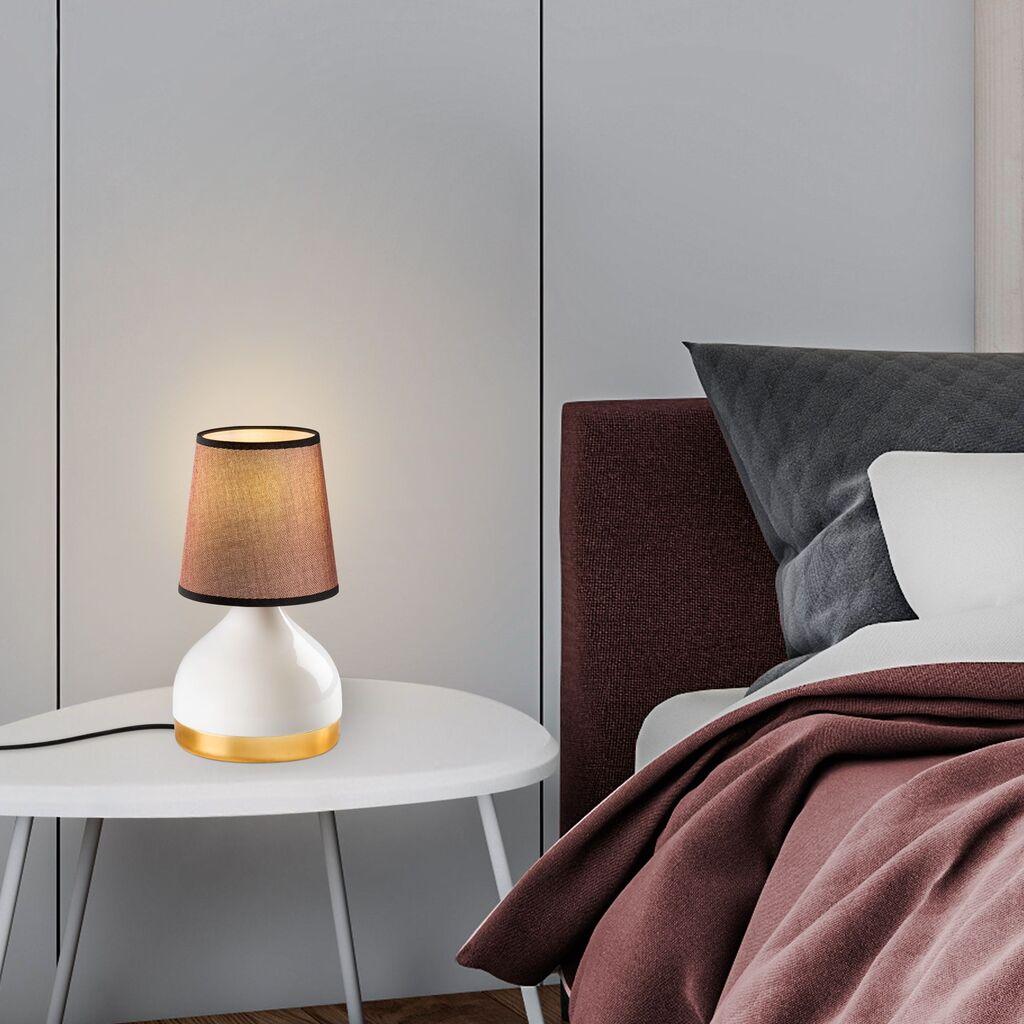 Комплет столни ламби Opviq 8024, 17x17x33 см, IP20, 2 парчиња, бело-кафеави