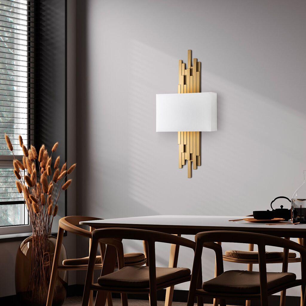 Opviq dzидна светилка Akhys-15111, 35x75x10cm, IP20, златно-бела боја