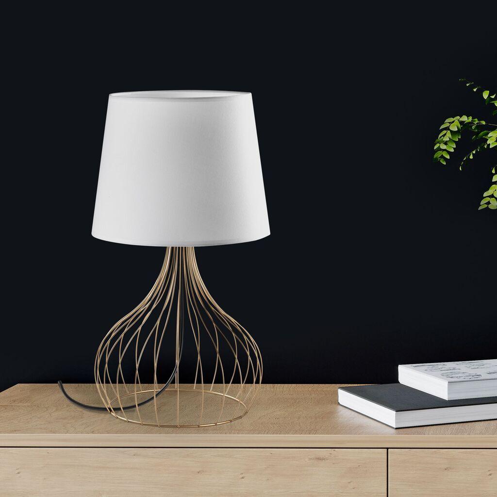 Столна ламба Opviq Telis-5404, 28x28x51 см, IP20, златно-бела боја