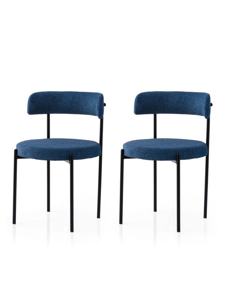 Комплет столчиња Hanah Home, 48,5x75,5x50,5 см, 2 парчиња, црна и сина