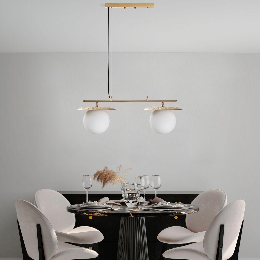 Opviq Luster Anemon-13814, 20 см, IP20, бело-златна боја