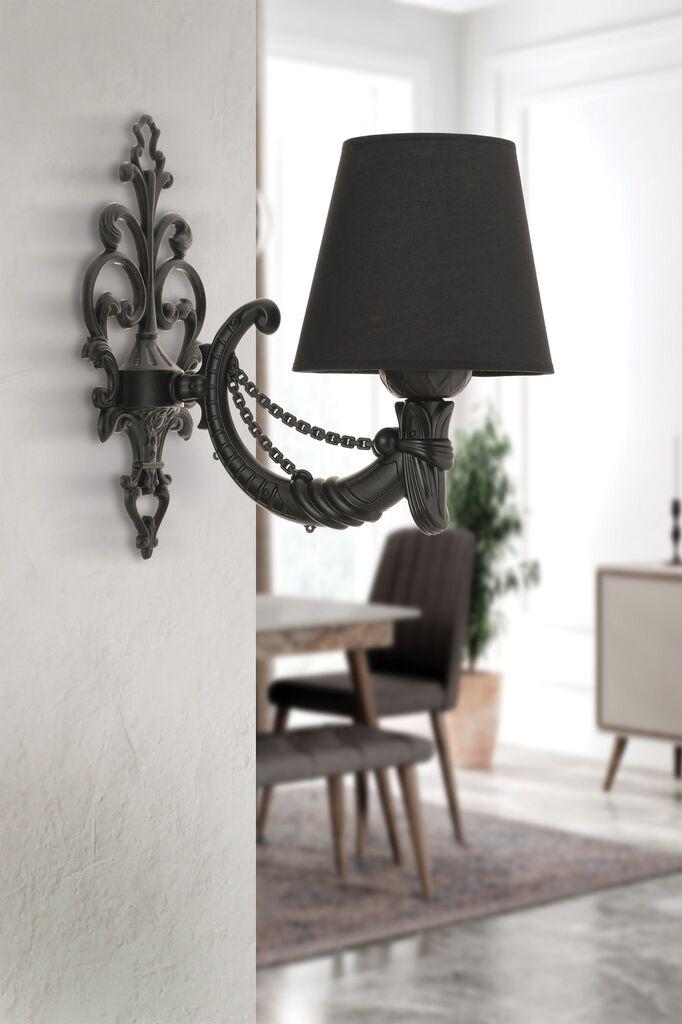 Opviq dzидна светилка Gloria, 15x10x13cm, IP20, црна