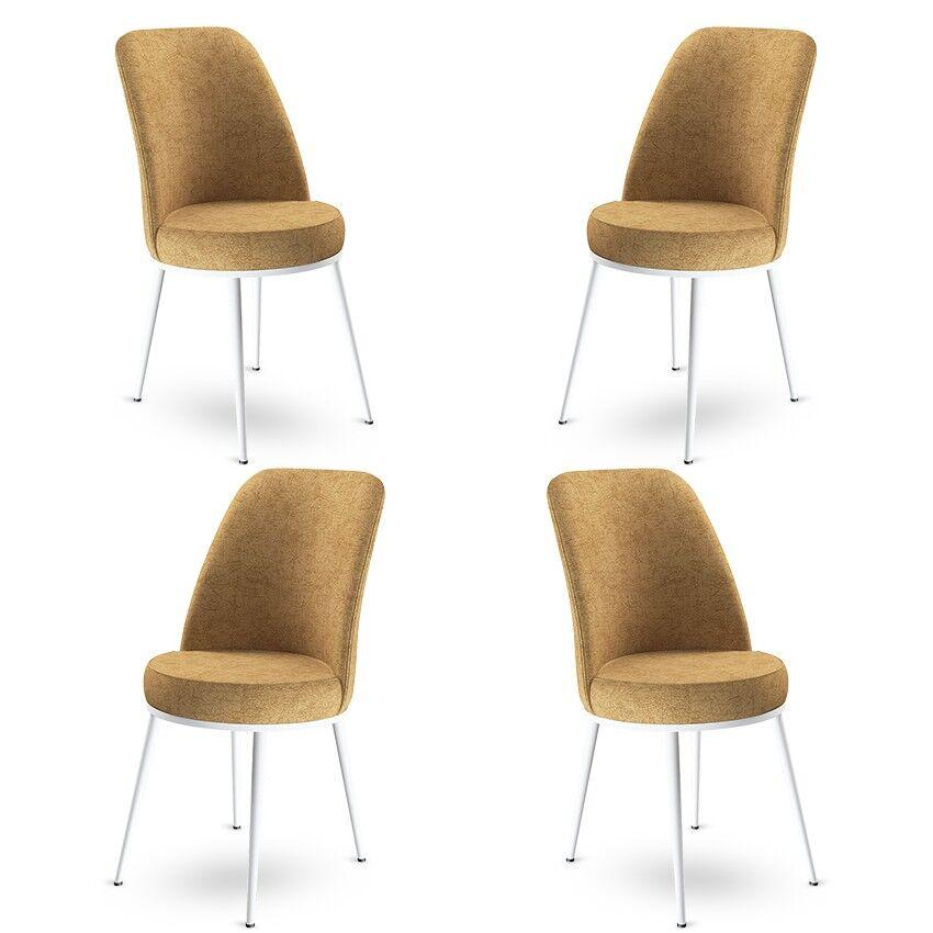 Комплет столчиња Hanah Home Dexa, 45x89x42 см, 4 парчиња, бело-кафеава