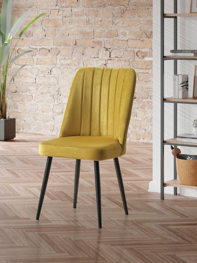 Комплет столчиња Hanah Home Vega, 46x92x45 см, 4 парчиња, жолта