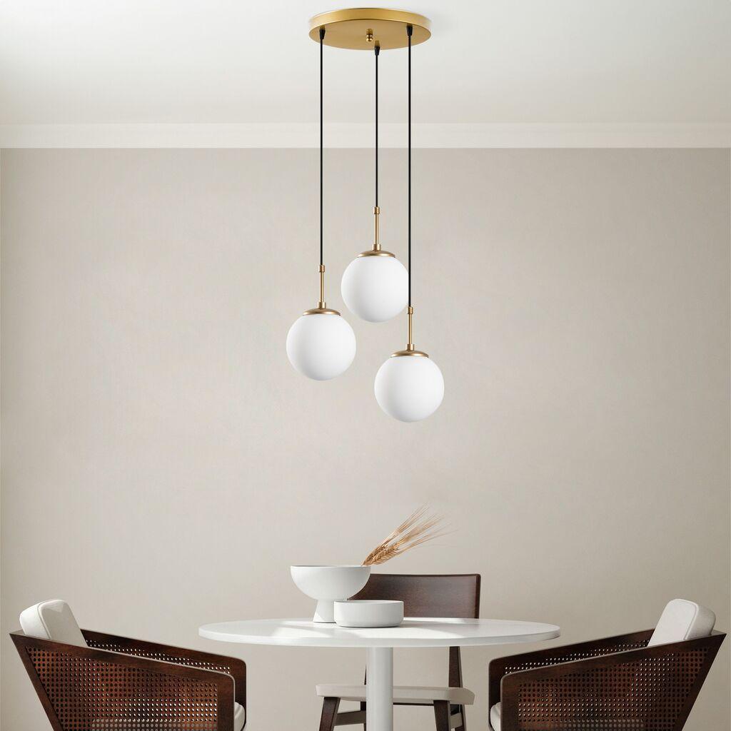 Opviq Luster Orbital-20-14047, 45x45x120cm, IP20, бело-златна боја