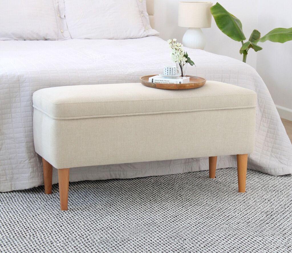 Столици Atelier del Sofa Stools Glend, 100x50x43cm, Крем