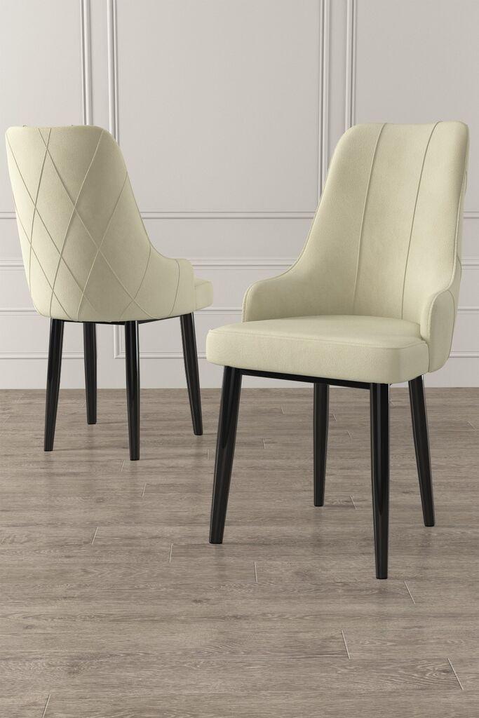 Комплет столчиња Hanah Home Trex, 46x95x42 см, 6 парчиња, крем-црна боја