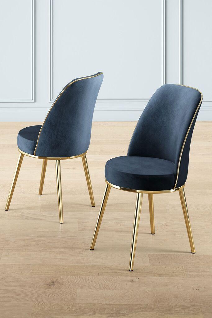 Комплет столчиња Hanah Home Pefa, 45x91x42 см, 6 парчиња, антрацит-златна боја