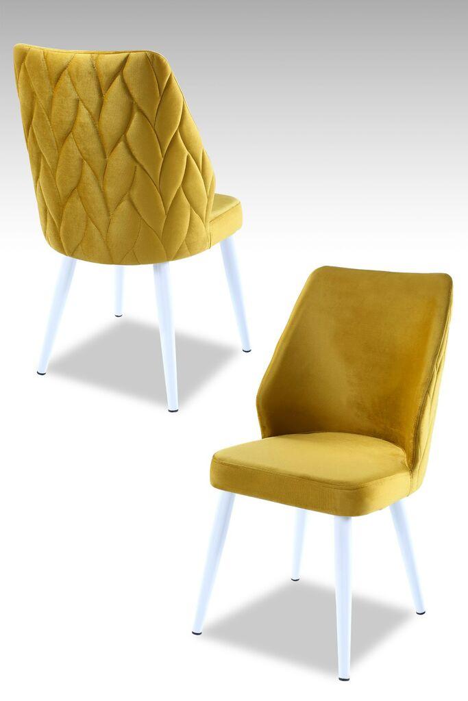 Комплет столчиња Hanah Home Poufy, 48x90x43 см, 2 парчиња, жолта