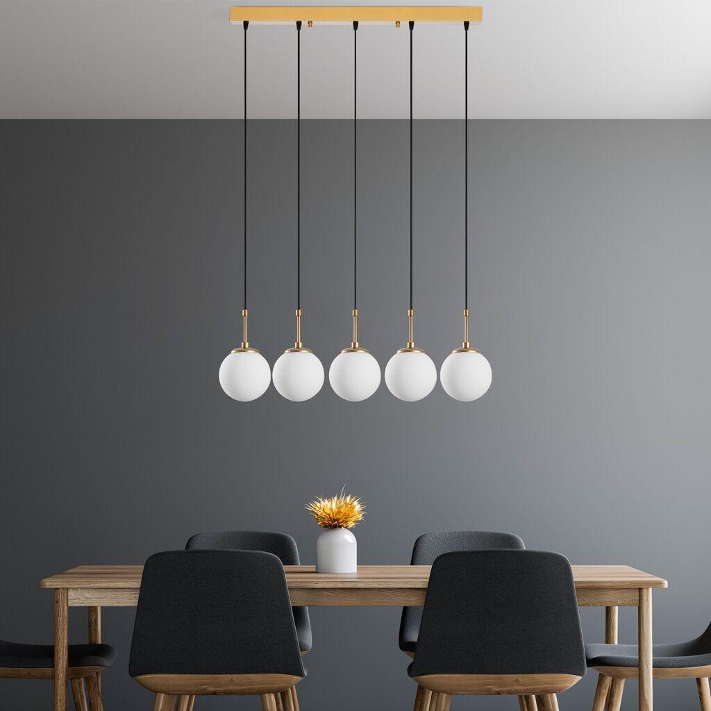 Opviq Luster Orbital-15-14022, 80x15x115cm, IP20, златно-бели бои