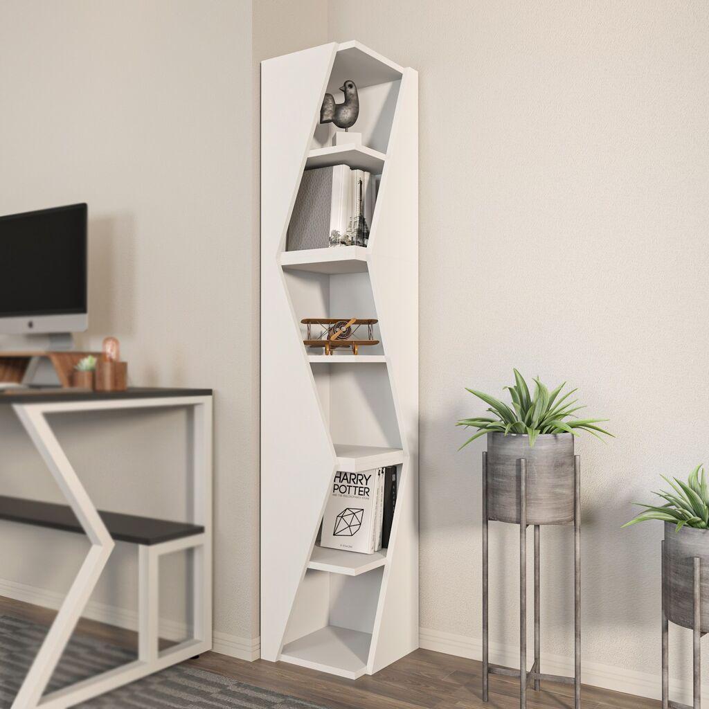 Полица за книги Hanah Home со стрелка, 165x31.8x31.8 см, бела