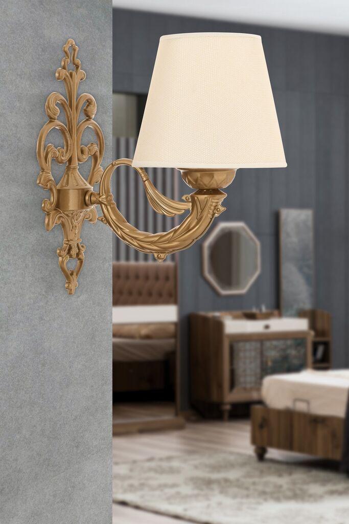 Opviq dzидна светилка Лили, 15x10x13 см, IP20, златно-кремаста боја