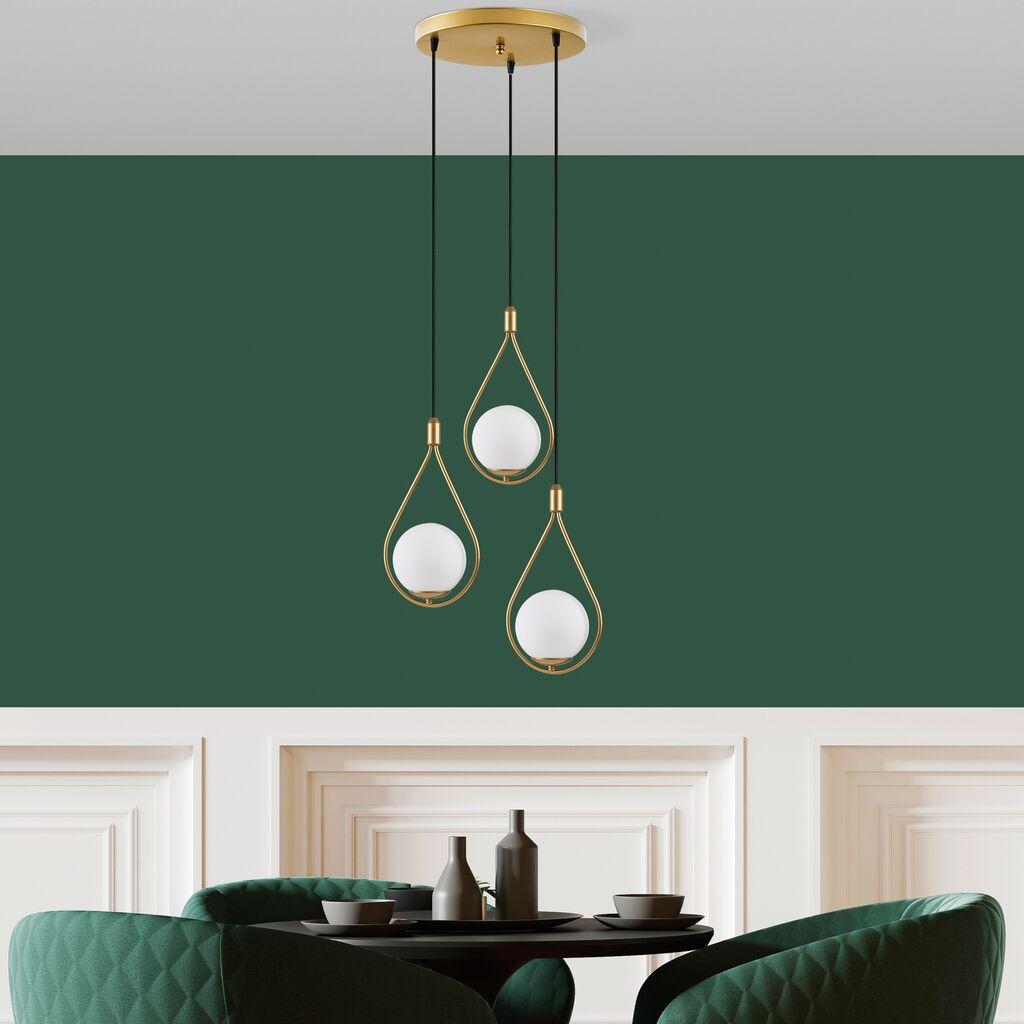 Opviq Luster Mudoni-Mr-938-2, 46x46x136cm, IP20, бело-златна боја