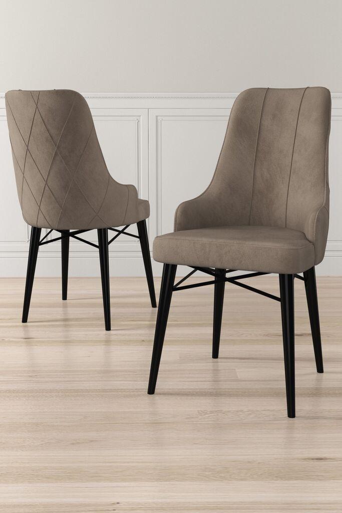 Комплет столчиња Hanah Home Neta, 46x95x42 см, 6 парчиња, црно-кафеава