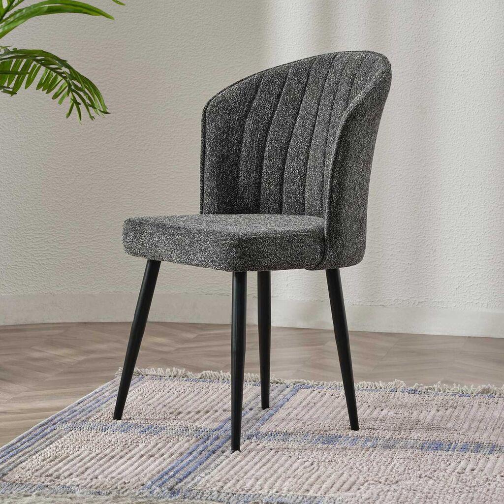 Комплет столчиња Hanah Home Rubi, 52x85x42 см, 4 парчиња, антрацит