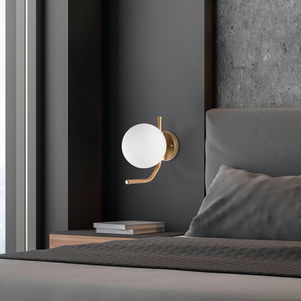 Opviq dzидна светилка Faruk-13726, 15x22x23cm, IP20, златно-бела боја