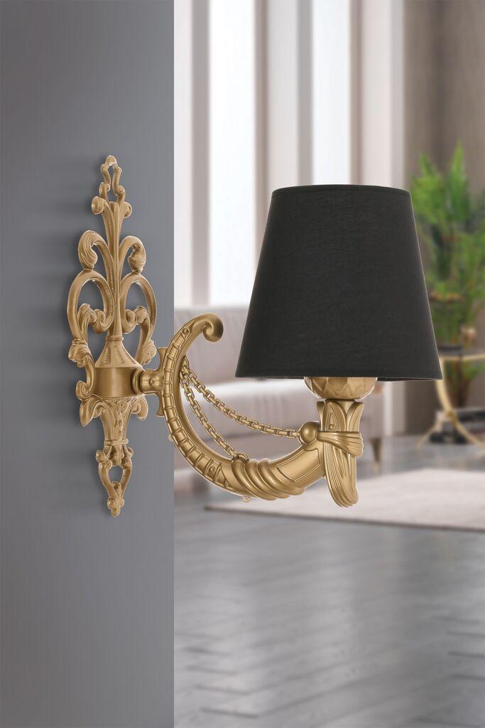 Opviq dzидна светилка Gloria, 15x10x13cm, IP20, црна и златна боја