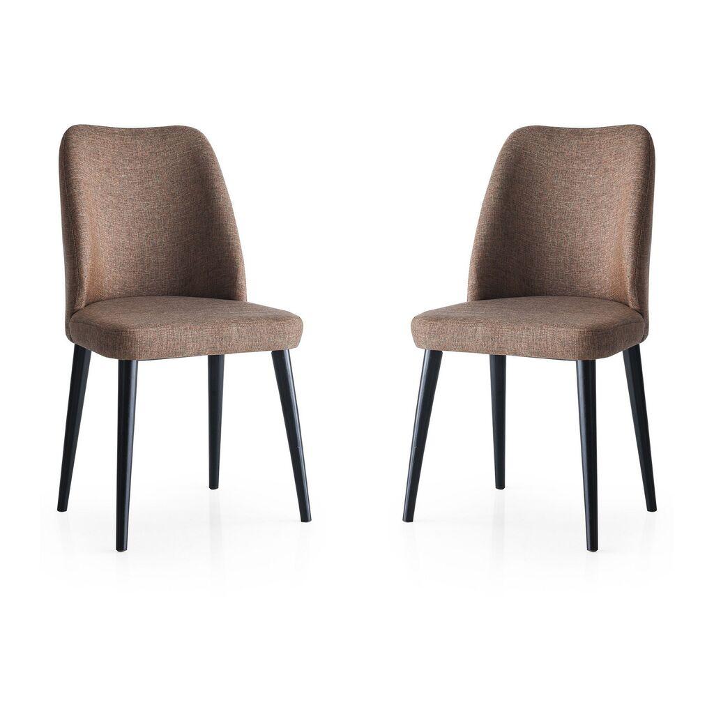 Комплет столчиња Hanah Home Luna, 49x52x90 см, 2 парчиња, кафеава