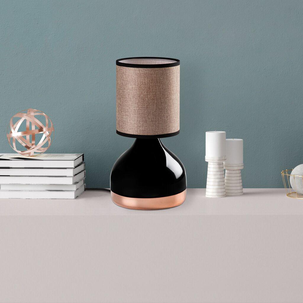 Столна ламба Opviq 8012, 17x17x33 см, IP20, црно-кафеава