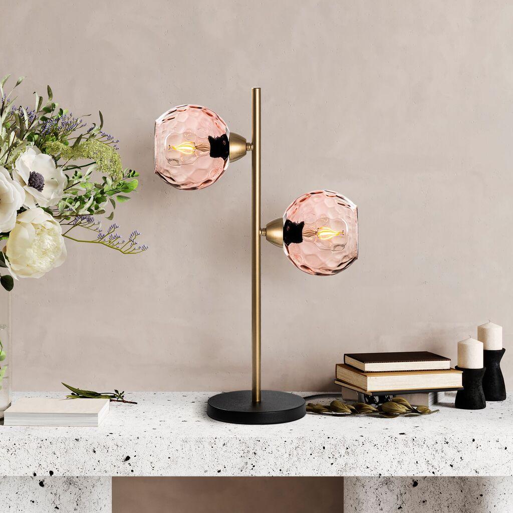 Столна ламба Opviq Benek-15-14561, 36x18x58 см, IP20, златно-црвена боја