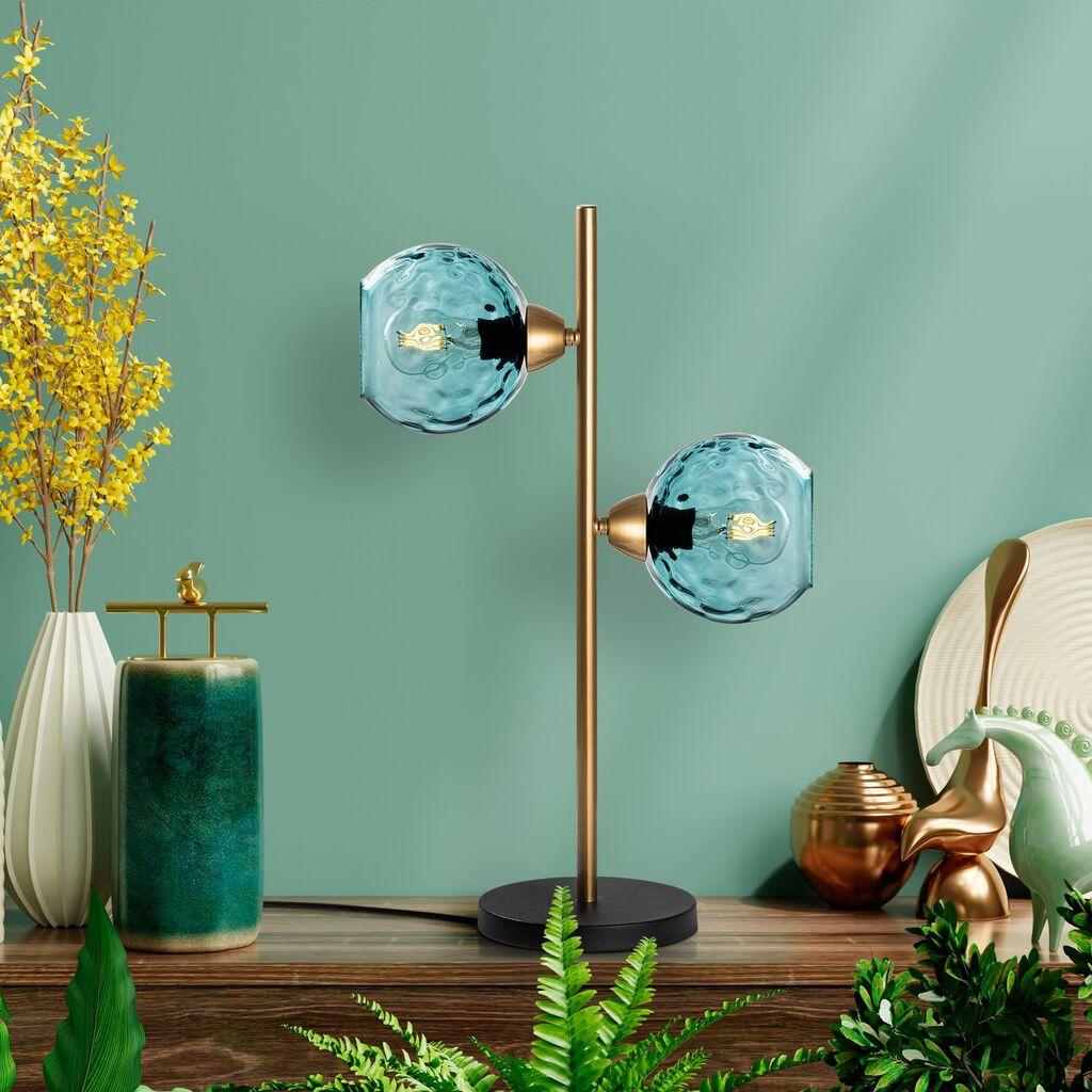 Столна ламба Opviq Benek-15-14561, 36x18x58 см, IP20, златно-црвена боја