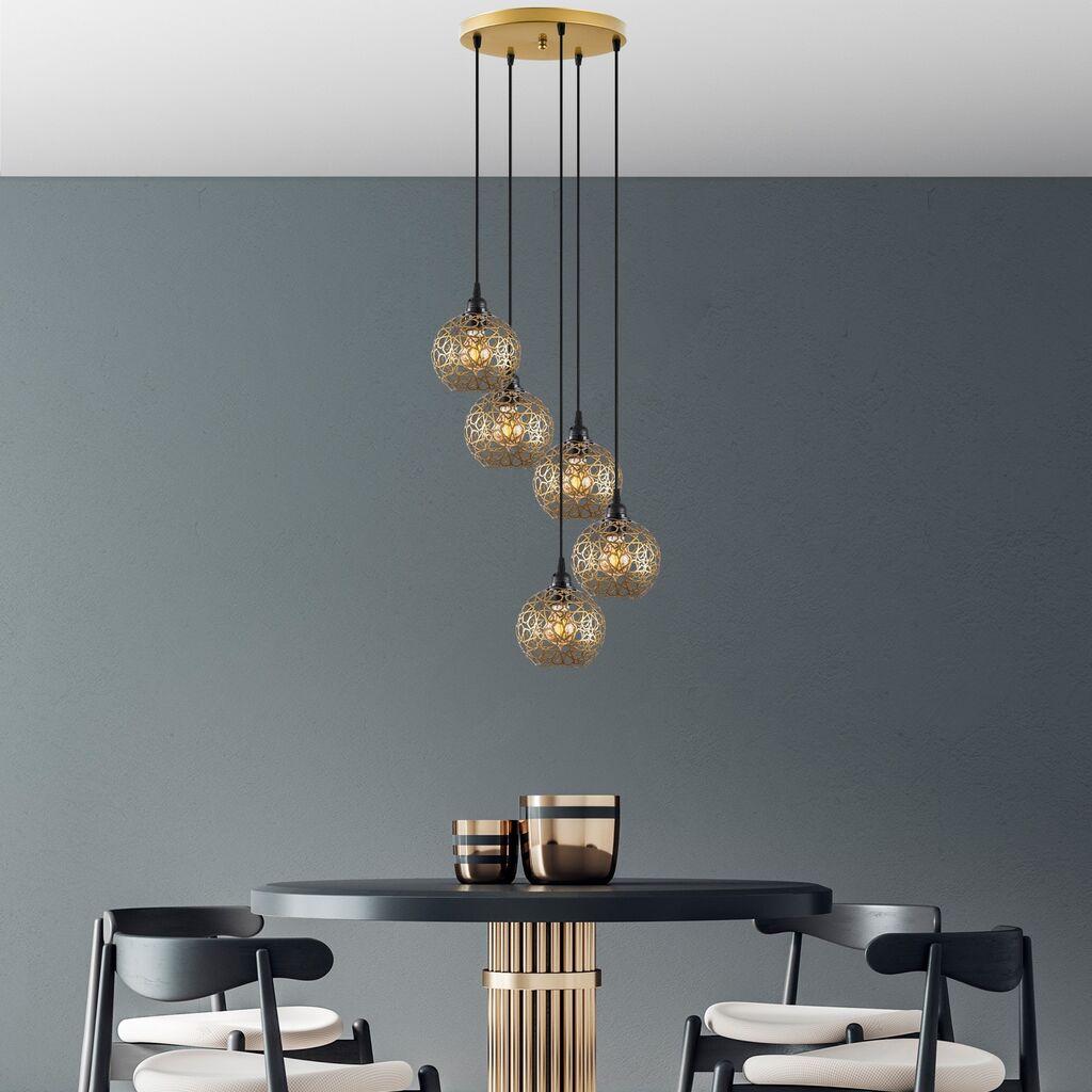 Opviq Luster Selcuklu-Mr-790-1, 60x60x111cm, IP20, златна боја